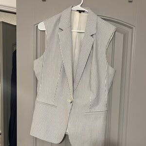 Striped Sleeveless Blazer Vest